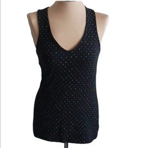 Express Sexy Basic Bra Cami Black X Back Multi Dots Sz. M